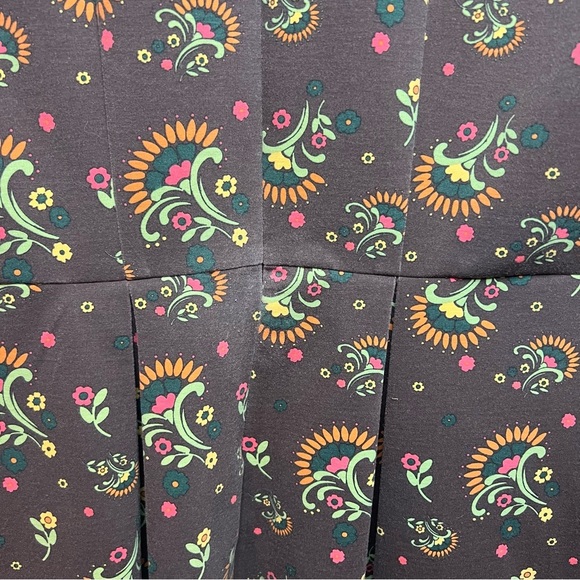 MATILDA JANE Brown Maja Ponte Short Sleeve Pleated Midi Dress Medium - Picture 4 of 4